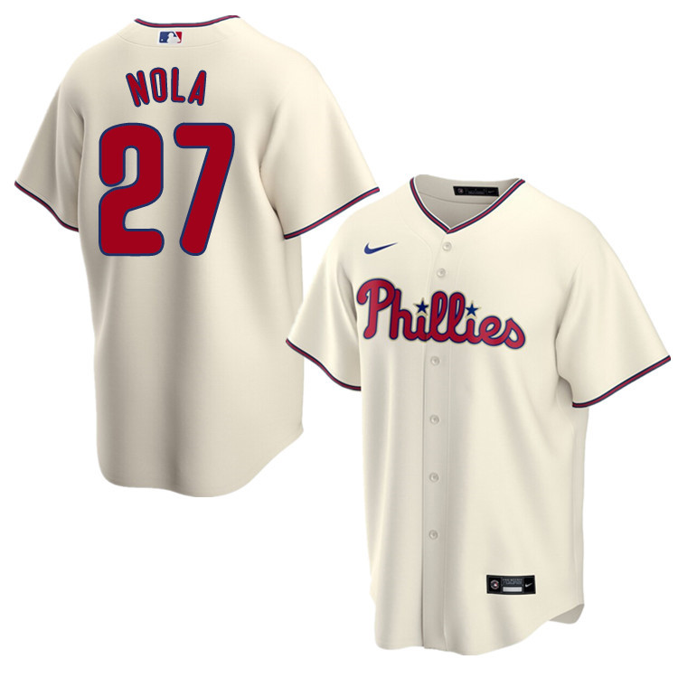 Nike Men #27 Aaron Nola Philadelphia Phillies Baseball Jerseys Sale-Cream